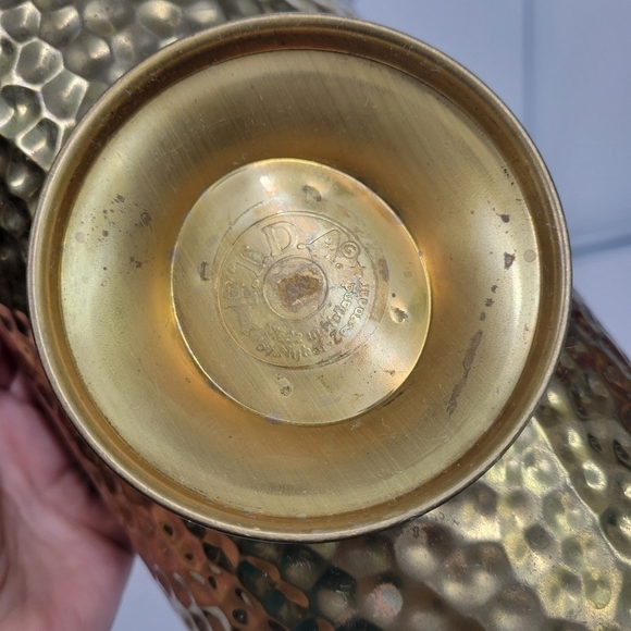 F.T.D.A. European Vintage Mini Hammered Gold Brass Decor Handle Basket Rustic - Picture 12 of 16